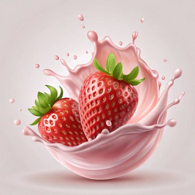 splash of strawberry milk design  clipart