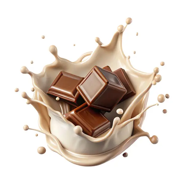 stock vector chocolate and milk splash png design 