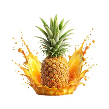 Ananas suyu sıçrama png tasarımı 