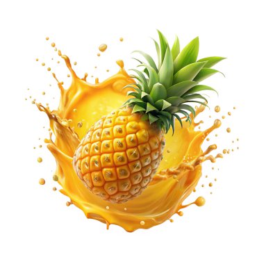 Ananas suyu sıçrama png tasarımı 