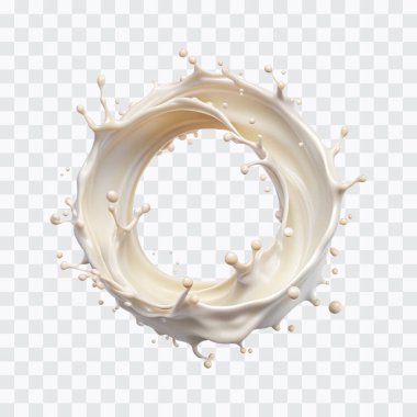 abstract 3d circle style milk splash png design clipart