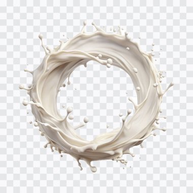 abstract 3d circle style milk splash png design clipart