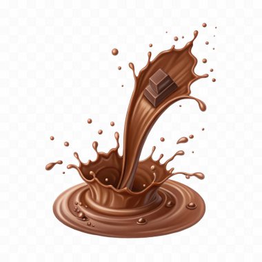 realistic 3d chocolate milk splash waves with drops png design  clipart