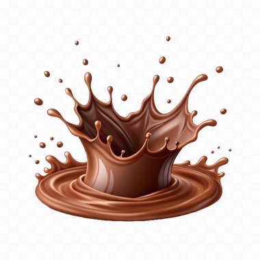 realistic 3d chocolate milk splash waves with drops png design  clipart