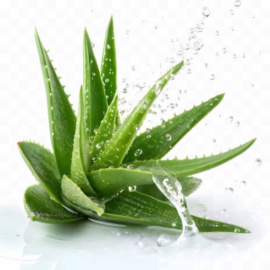 Beyaz arka planda izole edilmiş taze yeşil aloe vera.