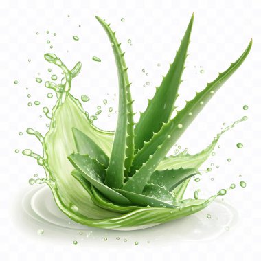 Beyaz arka planda izole edilmiş taze yeşil aloe vera.