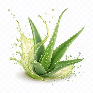 Beyaz arka planda izole edilmiş taze yeşil aloe vera.