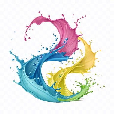 abstract 3d colourful or rainbow splashes in curve style isolated on white background  clipart