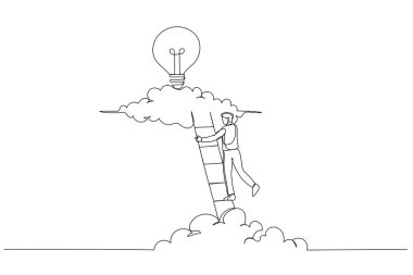 İşadamlarının çizimleri parlak ampul fikrini ortaya attı ve para paralarını buldu. Tek satır aralıksız sanat styl