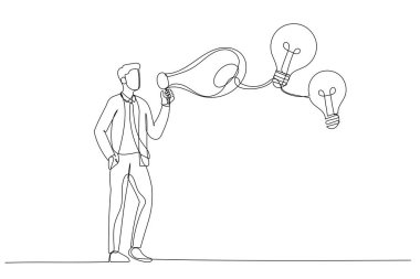 Para tohumu yetiştiren işadamının resmedilmiş hali. Ampul fikri metaforundan çıkan para tohumu. Tek satır sanat tarzı