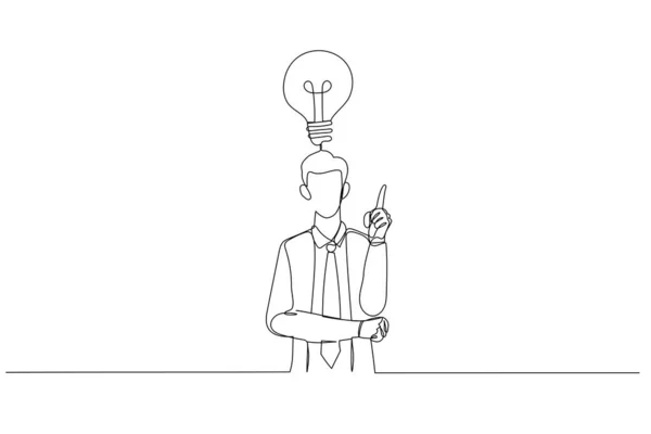 Caricature Homme Affaires Étonné Pointant Doigt Exprimant Wow Eureka Style — Image vectorielle