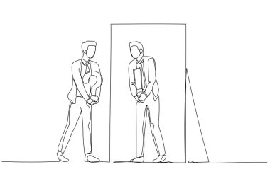 İş adamının kendine sorduğu ve düşündükten sonra cevap aldığı bir resim. Tek satır aralıksız sanat