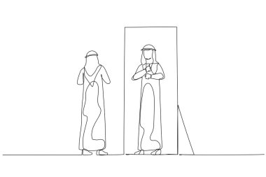 Arap adamın çizgi filmi çalışmaya hazırlanıyor. Tek satır aralıksız sanat biçimi