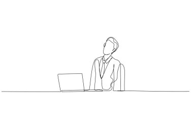 Aşırı çalışmaktan bitkin düşmüş bir iş adamı tasviri. Tek satır sanat tarzı