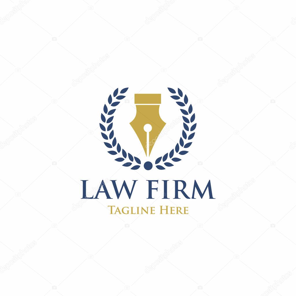 Line art logo, Law Firm,Law Office, Lawyer services, Luxury vintage logo
