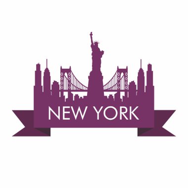 New York siluet vektör resimleme şablonu