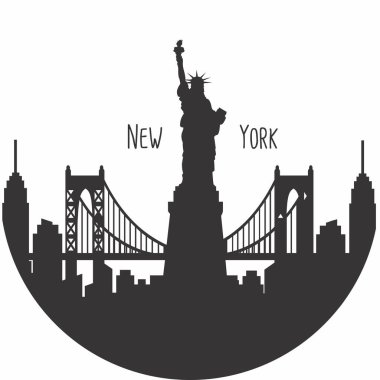 New York Şehri Skyline vektör çizimi