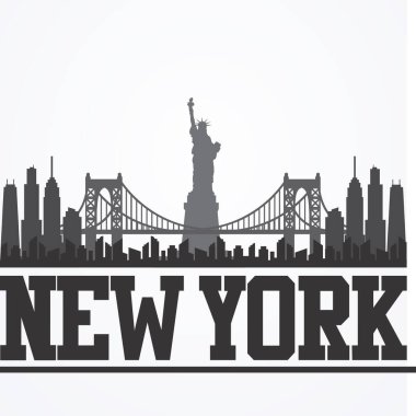 New York Silueti, ABD Vektör Tasarım Şablonu