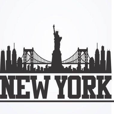New York Skyline 'da. Vektör illüstrasyon Tasarımı