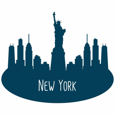 New York siluetinin düz silueti..