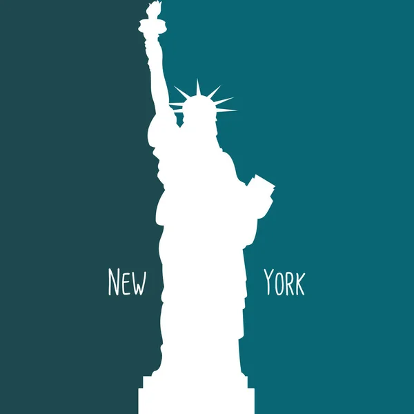 Statue Liberty Vector Flat Icon Design Template — Stock Vector
