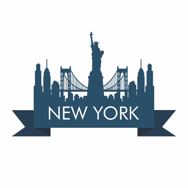 Векторный Шаблон Горизонта Нью Йорка — стоковый вектор
