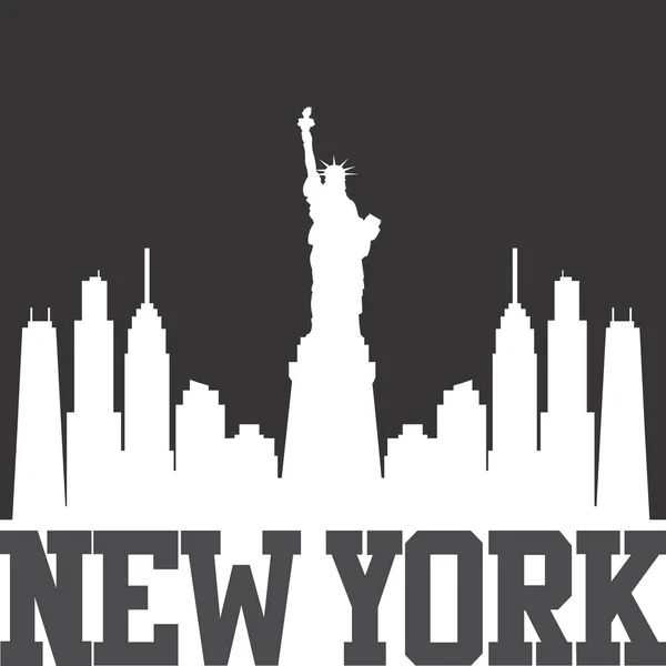 Шаблон Дизайна Силуэта Нью Йорка — стоковый вектор