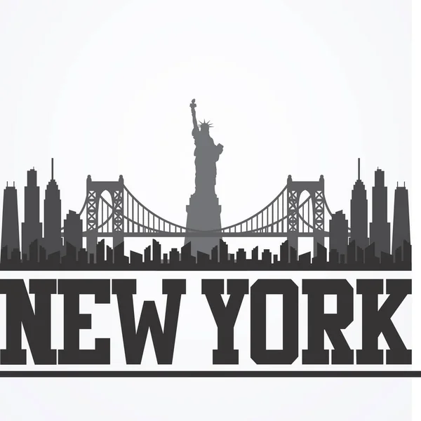 Силуэт New York Usa Vector Design Template — стоковый вектор