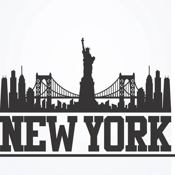 Νέα Υόρκη Skyline Σχεδιασμός Εικονογράφησης Διανύσματος — Διανυσματικό Αρχείο