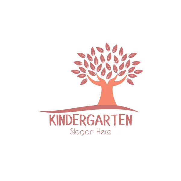 Pré Escolar Jardim Infância Modelo Design Logotipo Tema Para Crianças — Vetor de Stock