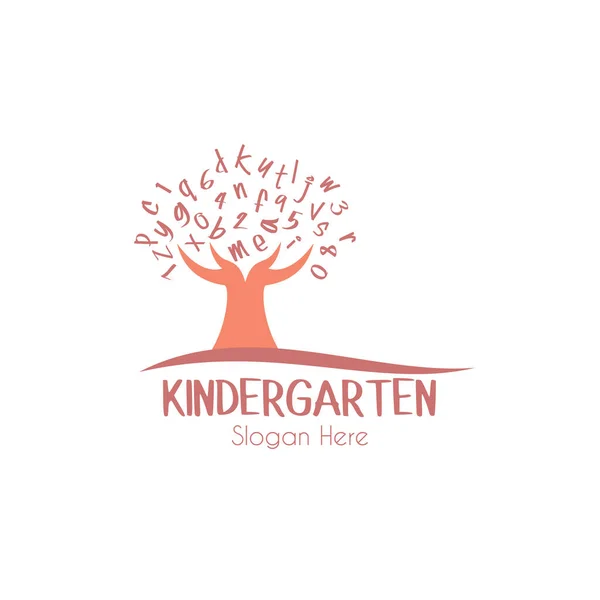 Design Logotipo Pré Escolar Modelo Ícone Jardim Infância Ilustração Vetor — Vetor de Stock