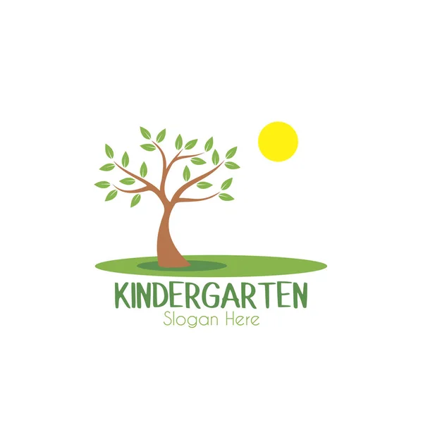 Pré Escolar Jardim Infância Modelo Design Ícone Logotipo Playgroup Crianças — Vetor de Stock