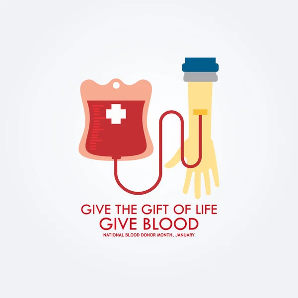 Una Sacca Donazioni Sangue Con Tubo Attaccato Cuore Illustrazione Vettoriale — Vettoriale Stock