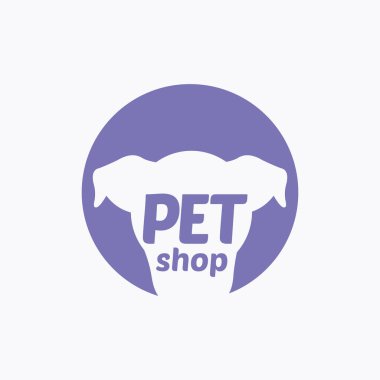 Aşk Köpeği ve Kedi Oturan Logo Şablonu