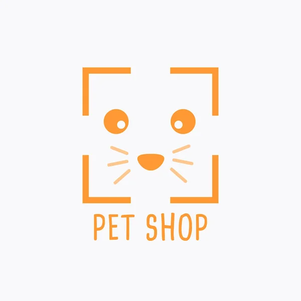 Logotipo Loja Ícone Cão Gato Logotipo Vetor Emblema Elementos Projeto — Vetor de Stock