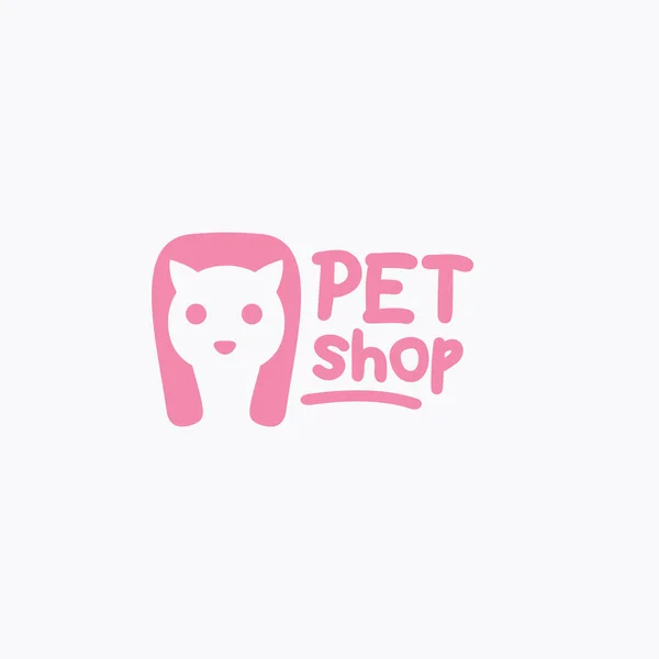 Зоомагазин Ветеринарная Клиника Животных Логотип Собаки Кота Символ Векторный Дизайн — стоковый вектор