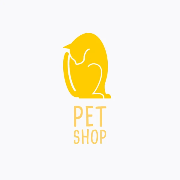 Logo Sklepu Zoologicznego Zwierzęcy Kot Ikona Psa Ilustracja Wektora — Wektor stockowy