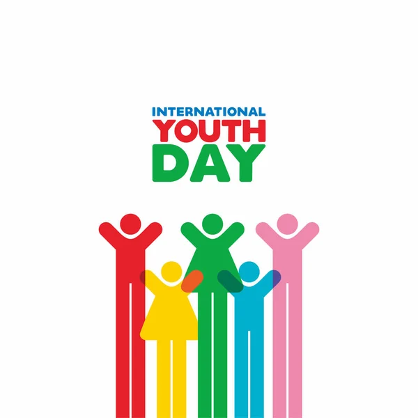 Journée Internationale Jeunesse Août Modèle Vectoriel Créatif Illustrations De Stock Libres De Droits