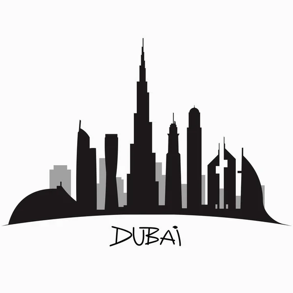 Векторна Ілюстрація Міста Дубаї Єднаних Арабських Еміратах Символи Місто Хмарочосів — стоковий вектор