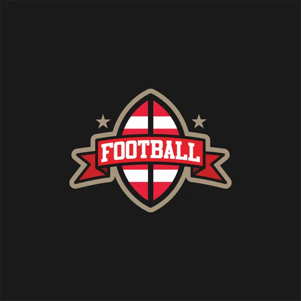 アメリカのサッカーキャンプのロゴ エンブレム 白い背景にアメリカのサッカーボールとデザインテンプレート — ストックベクタ