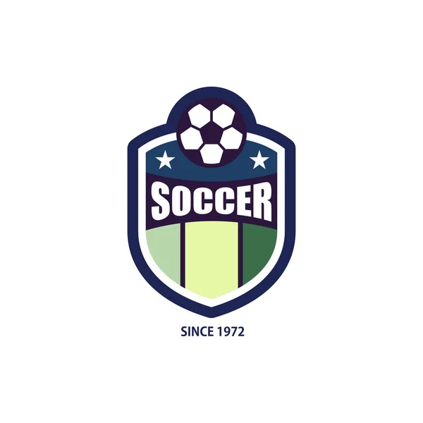 Ícone Bola Futebol Símbolo Clube Futebol Logotipo Emblema Futebol Vetor — Vetor de Stock