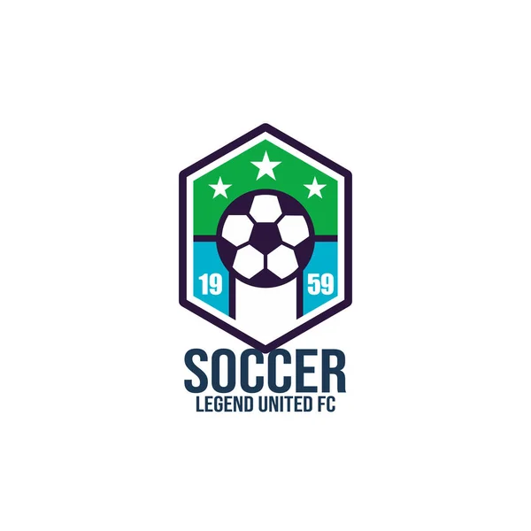 Fotbalový Odznak Logo Design Šablony Sportovní Tým Identita Vektorové Ilustrace — Stockový vektor