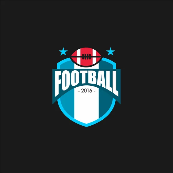Design Logotipo Futebol Americano Rugby Emblema Modelo Torneio Editável Para — Vetor de Stock