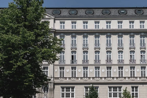 stock image beautiful building with gorgeous windows in Hamburg