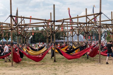 Biddinghuizen, Hollanda - 06 24 2023: Defqon.1 müzik festivalinin üçüncü günü