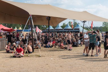 Biddinghuizen, Hollanda - 06 24 2023: Defqon.1 müzik festivalinin üçüncü günü