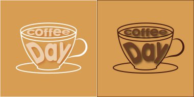 Beautiful creative coffee cup with text 