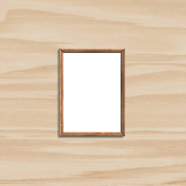 Natural Wood Photo Frame Wood Background Empty Picture Vector Decor — Stock Vector