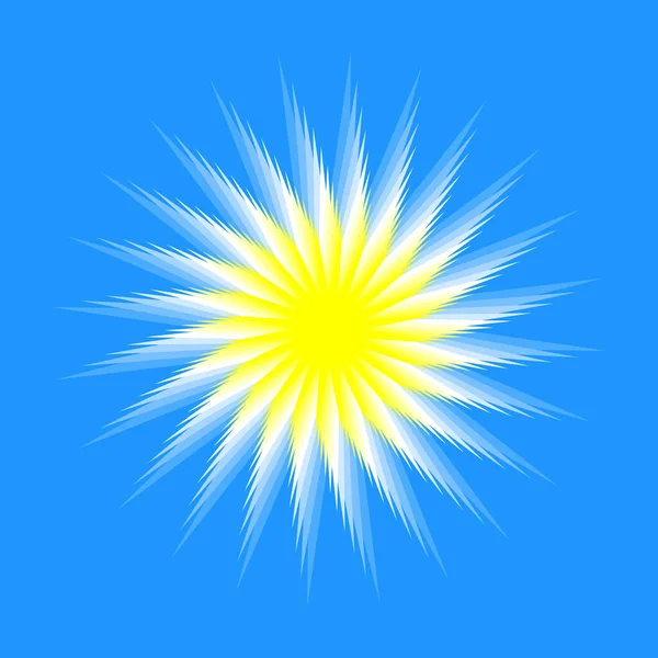 Icono Sol Vector Brillante Conjunto Aislado Sobre Fondo Azul Sol — Vector de stock