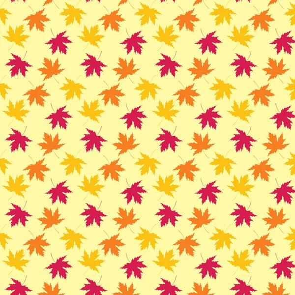 stock vector Seamless pattern of autumn falling maple leaves.